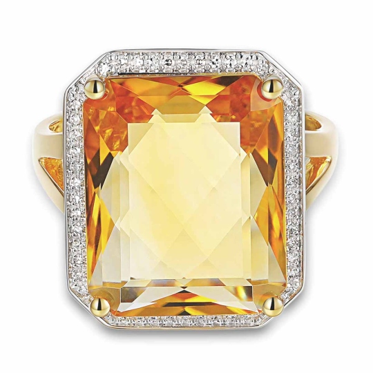 Pierścionek z cytrynem i diamentami (R33406 Y CT): 8