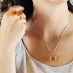 Pierścionek z cytrynem i diamentami (R33406 Y CT): 8 - zdjęcie: 6