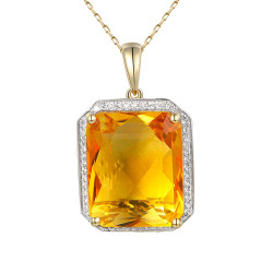 Zawieszka z cytrynem i diamentami (P33406 Y CT) - zdjęcie: 2