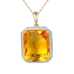 Zawieszka z cytrynem i diamentami (P33406 Y CT) - zdjęcie: 2