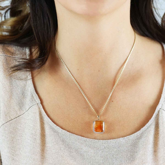 Zawieszka z cytrynem i diamentami (P33406 Y CT)