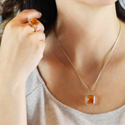 Zawieszka z cytrynem i diamentami (P33406 Y CT) - zdjęcie: 4