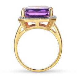 Pierścionek z ametystem i diamentami (R33406 Y AM): 7 - zdjęcie: 5