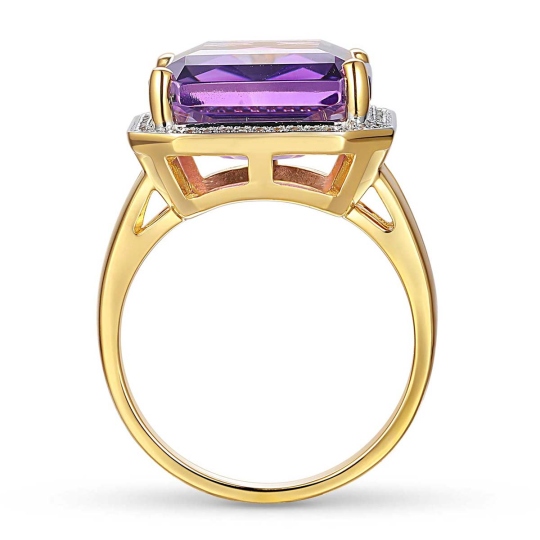 Pierścionek z ametystem i diamentami (R33406 Y AM): 7