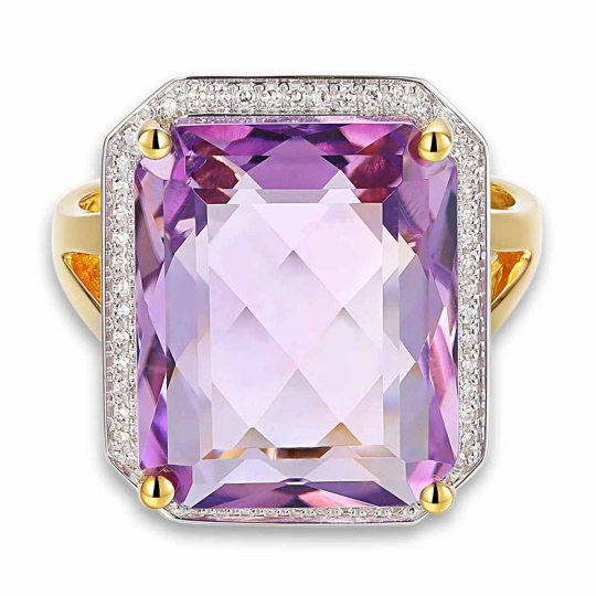Pierścionek z ametystem i diamentami (R33406 Y AM): 7