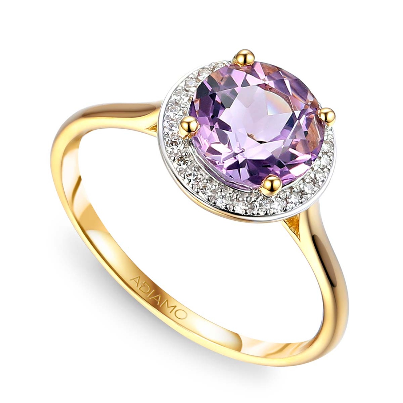 Pierścionek z ametystem i diamentami (R62900 Y D AM): 7