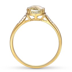 Pierścionek z białym topazem i diamentami (R82457 Y WT): 10 - zdjęcie: 4