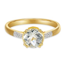 Pierścionek z białym topazem i diamentami (R82457 Y WT): 10 - zdjęcie: 3