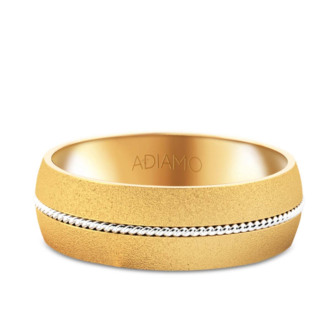 Obrączka ślubna męska dwukolorowe złoto 6mm (O-AD64 YW M): 17