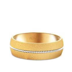 Obrączka ślubna damska dwukolorowe złoto 6mm (O-AD64 YW D): 7 - zdjęcie: 2