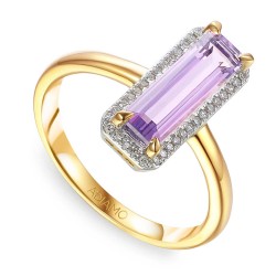 Pierścionek z różowym ametystem i diamentami (R82528 Y PAM): 10 - zdjęcie: 2