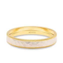 Obrączka ślubna męska dwukolorowa 4 mm (O-AD336 YW M): 17 - zdjęcie: 2