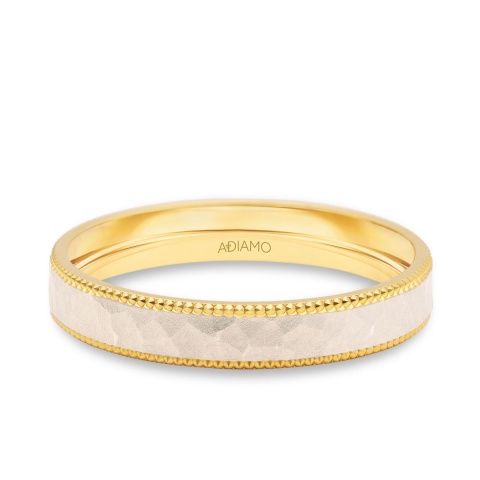 Obrączka ślubna męska dwukolorowa 4 mm (O-AD336 YW M)