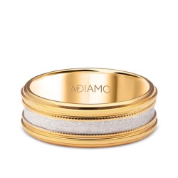 Obrączka ślubna damska dwukolorowa 6,5mm (O-AD142 YW D): 7 - zdjęcie: 2