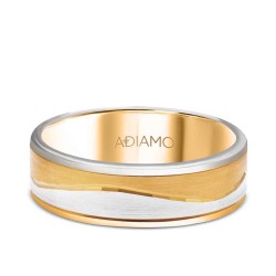 Obrączka ślubna damska dwukolorowa 6mm (O-AD140 YW D): 7 - zdjęcie: 2