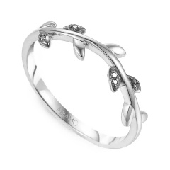 Pierścionek z czarnymi diamentami (R79601 W BD)