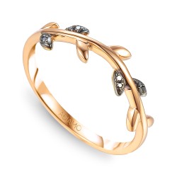 Pierścionek z czarnymi diamentami R79601 R BD: 7 - zdjęcie: 2