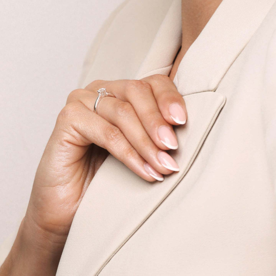 Pierścionek z diamentem, białe złoto pr.585 R34130 0,40ct: 8