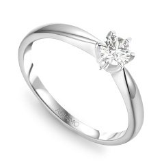 Pierścionek z diamentem, białe złoto pr.585 (R34130 0,30ct)