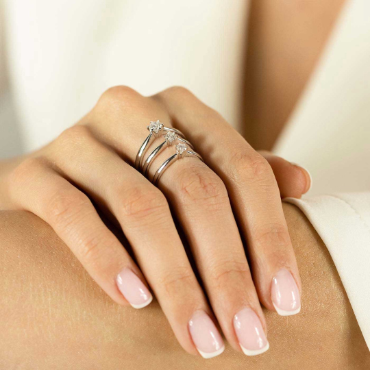 Pierścionek z diamentem białe złoto pr.585 R34130 0,25ct: 8