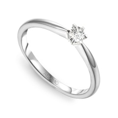 Pierścionek z diamentem, białe złoto pr.585 (R34130 0,20ct)