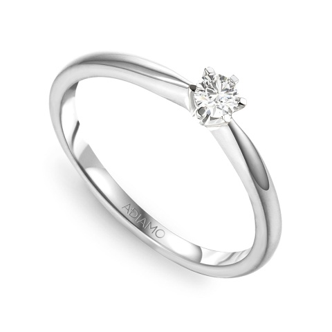 Pierścionek z diamentem, białe złoto pr.585 (R34130 0,20ct)