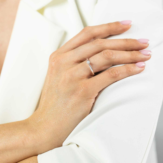 Pierścionek z diamentem, białe złoto pr.585 R34130 0,20ct: 8