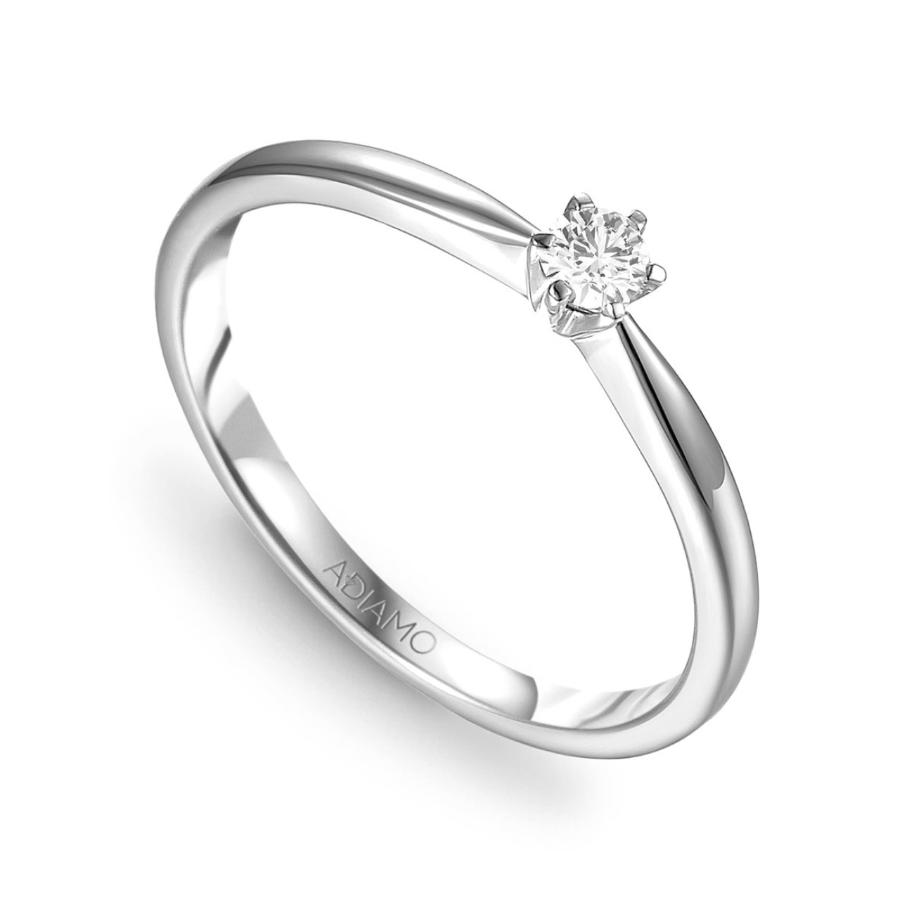 Pierścionek z diamentem, białe złoto pr.585 R34130 0,10ct: 12