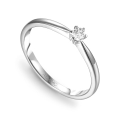 Pierścionek z diamentem, białe złoto pr.585 (R34130 0,10ct)