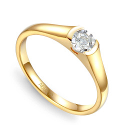 Pierścionek z diamentami (R73496 Y 0,13ct) - zdjęcie: 2