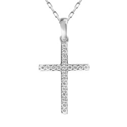 Zawieszka złoty krzyżyk z diamentami  (P43356 W) - zdjęcie: 2