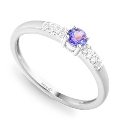 Pierścionek z tanzanitem i diamentami (R30620 W T): 9 - zdjęcie: 2