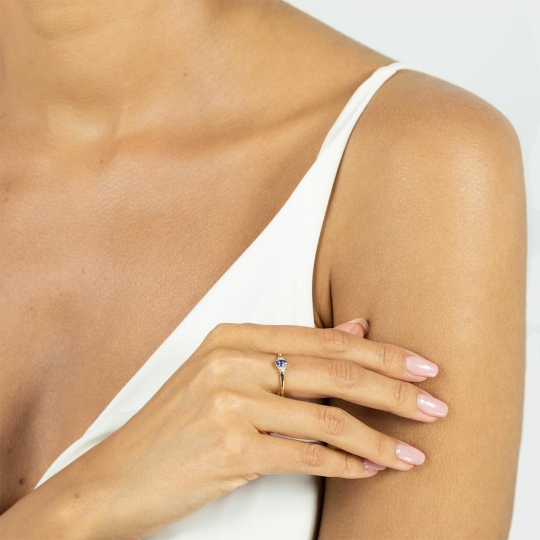 Pierścionek z tanzanitem i diamentami (R30617 YW T): 8