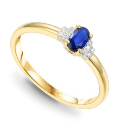 Pierścionek z szafirem i diamentami (R30617 Y SA): 9 - zdjęcie: 2