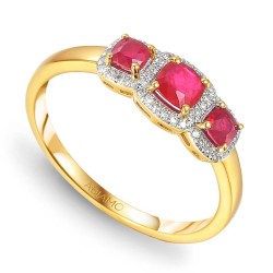 Pierścionek z rubinami i diamentami (R46124 Y RU): 15 - zdjęcie: 2