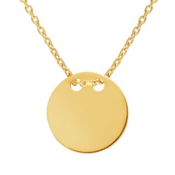 Naszyjnik złoty kółko blaszka - zdjęcie: 2