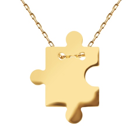 Naszyjnik złoty puzzel blaszka