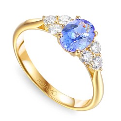 Pierścionek z tanzanitem i diamentami (R55905 Y T): 7 - zdjęcie: 2