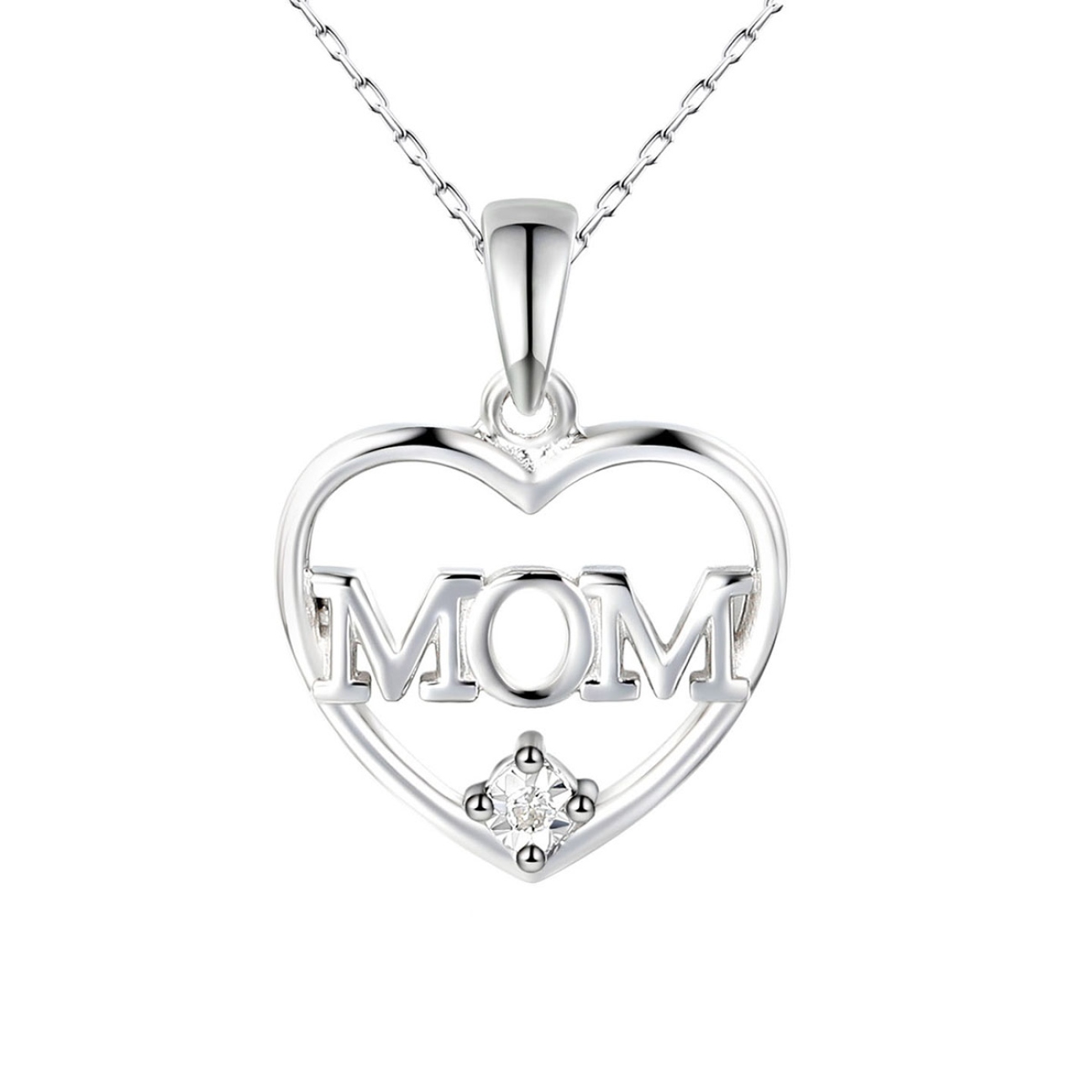 Zawieszka złota z diamentem napis MOM (P84903 W 0,02ct)