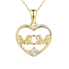 Zawieszka złota z diamentem napis MOM  (P84903 Y 0,02ct)