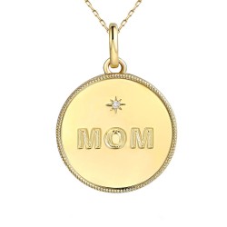 Zawieszka złota z diamentem mama (P84904 Y) - zdjęcie: 2