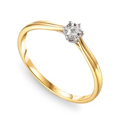 Pierścionek z diamentami (R50337 YW 0,05 ct): 9 - zdjęcie: 2