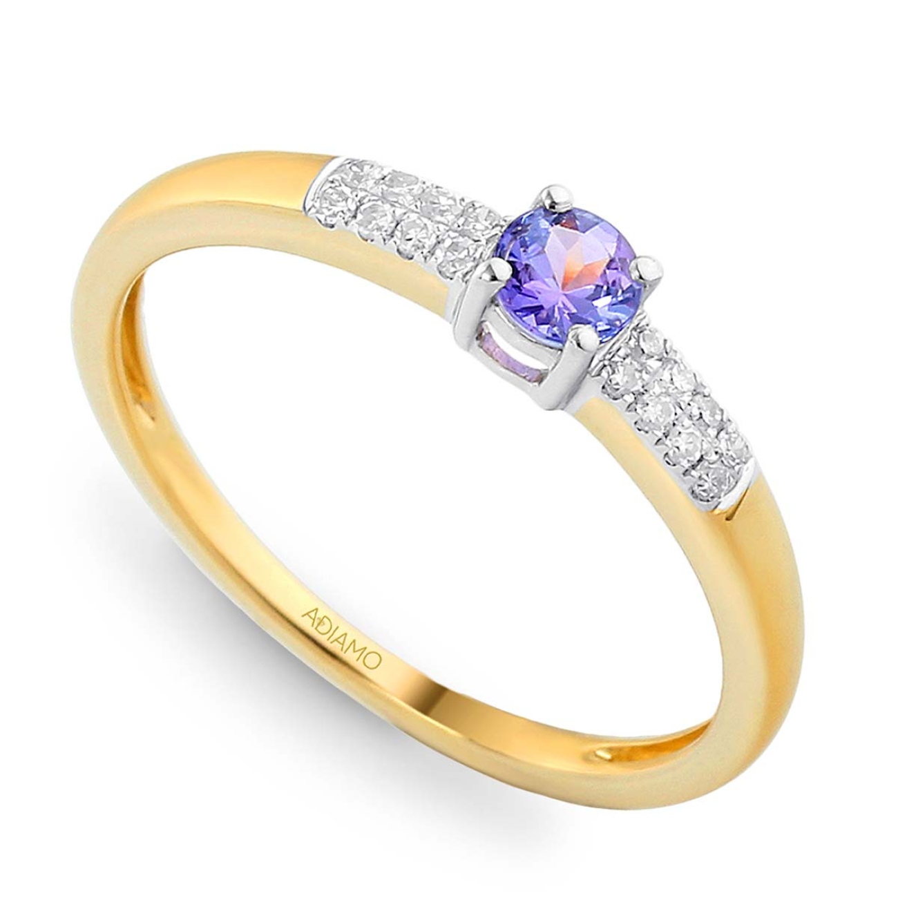 Pierścionek z tanzanitem i diamentami (R30620 YW T): 9