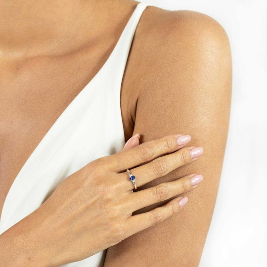 Pierścionek z szafirem i diamentami (R30617 W SA): 9