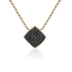 Naszyjnik z czarnymi diamentami (N10162 Y G BD) - zdjęcie: 2