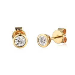 Kolczyki z diamentami (E67562 Y S 0,04ct) - zdjęcie: 2