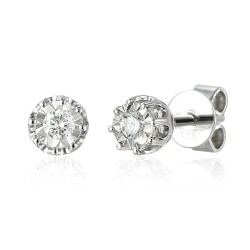 Kolczyki z diamentami (E55116 W S 0,10ct) - zdjęcie: 2