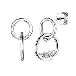 Kolczyki wiszące koła z diamentami (E82545 W S) - zdjęcie: 2