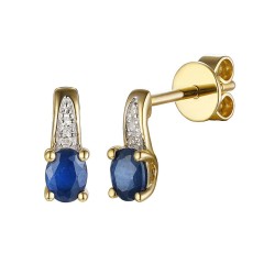 Kolczyki z szafirami i diamentami (E82440 Y S SA) - zdjęcie: 2