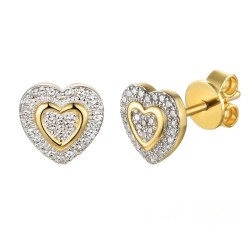 Kolczyki serca z diamentami (E79585 Y S) - zdjęcie: 2
